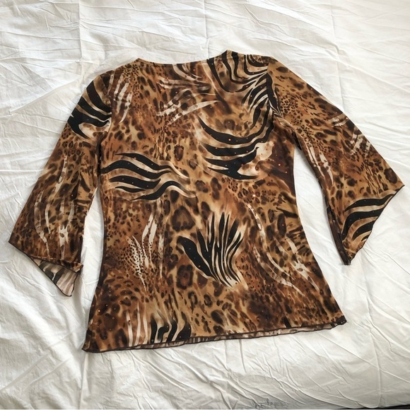 DRESSBARN Animal Print Stretchy Top Medium - Picture 5 of 5
